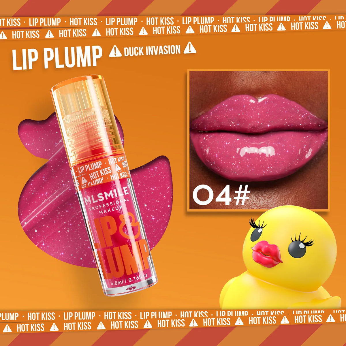 MLSMILE Mirror Lip Gloss Plumping Oil – Duck Design 4.8ml Lip Gloss Oil PRIMED 04