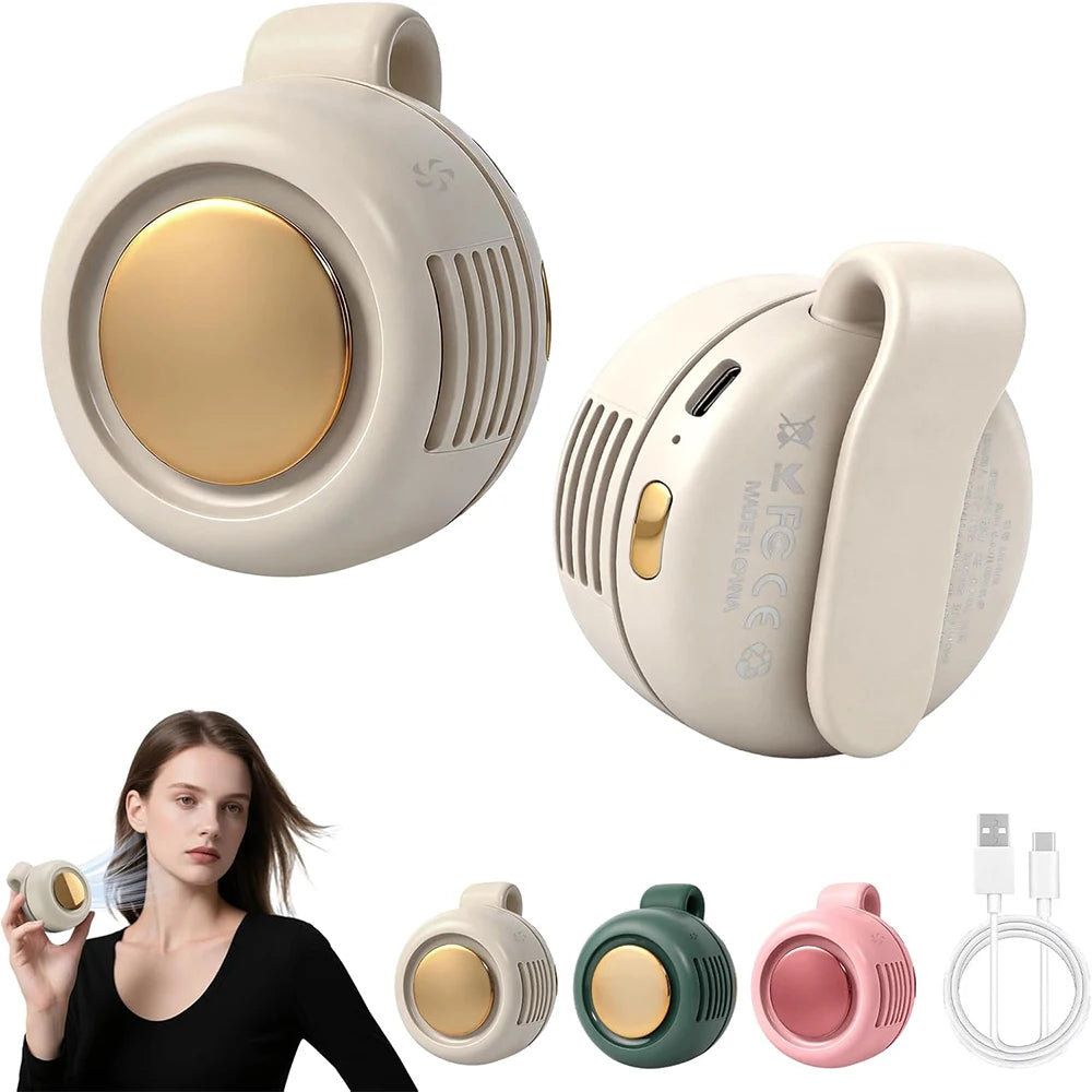 Portable Silent Bladeless Clip Fan – USB Rechargeable 3-Speed Portable Clip Fan PRIMED