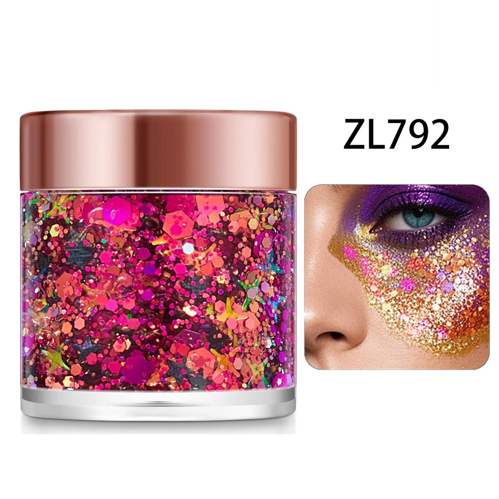 Chameleon Glitter Gel – Eye, Face & Body Shimmer Sequins Glitter Gel Makeup PRIMED ZL292