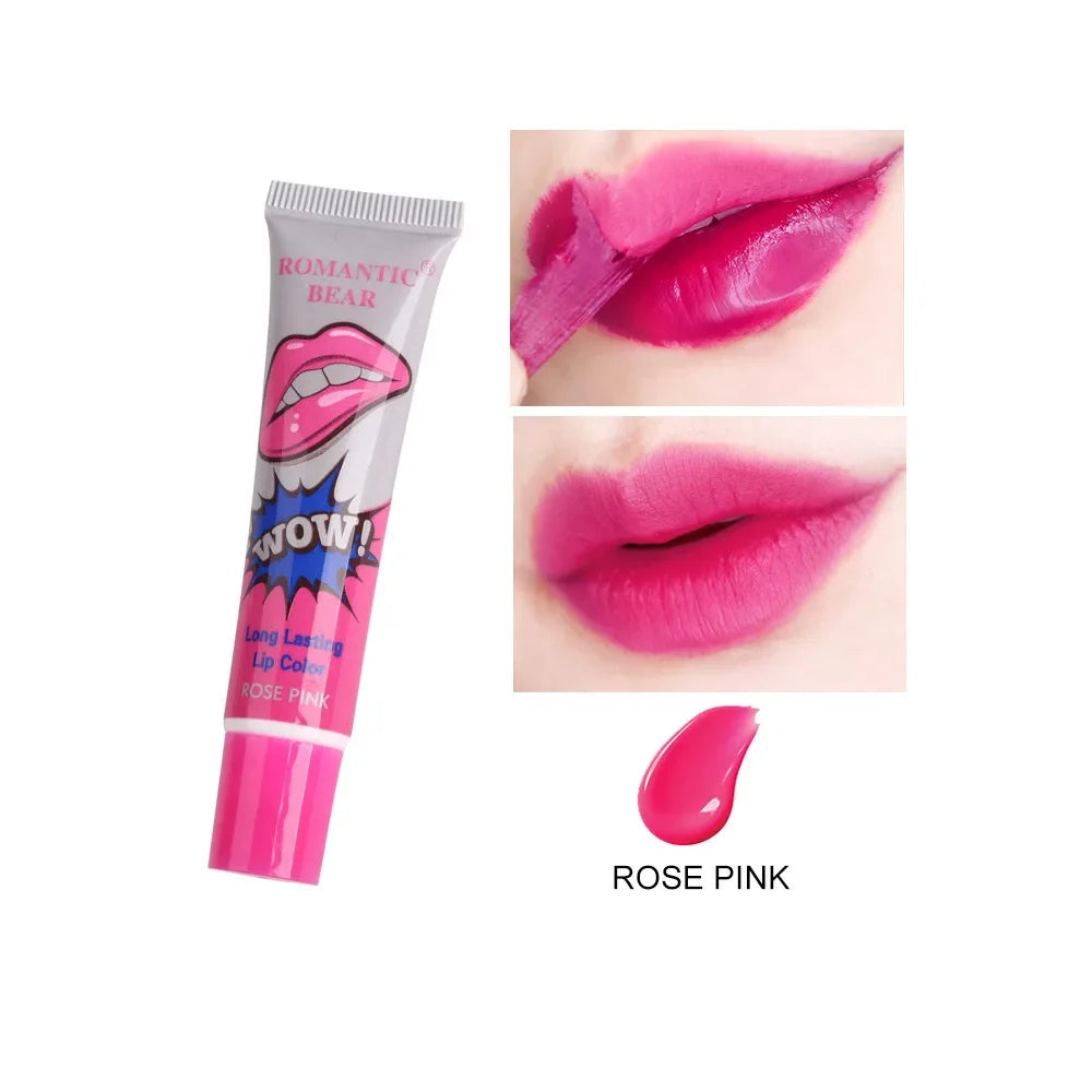 Peel-Off Liquid Lip Tint – 6 Colors Waterproof Matte Gloss Peel-Off Lip Tint PRIMED 06 Rose Pink