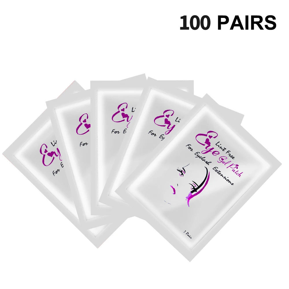 100 Pairs Hydrogel Under Eye Pads for Eyelash Extensions