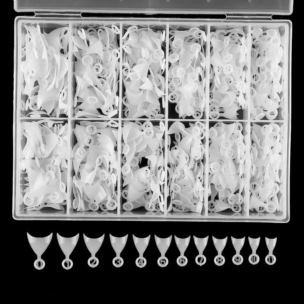 600 Pcs Short Square Press-On Nail Tips – Clear & Natural French