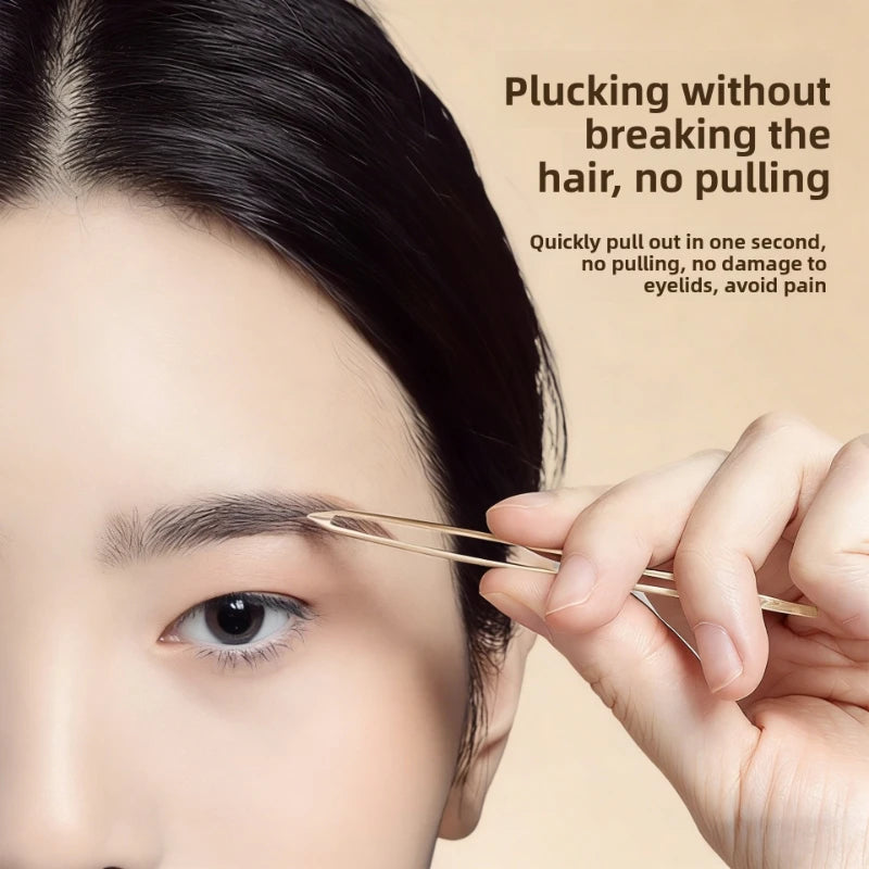 Stainless Steel Slant Tweezers – Eyebrow, Lash & Beard Tool