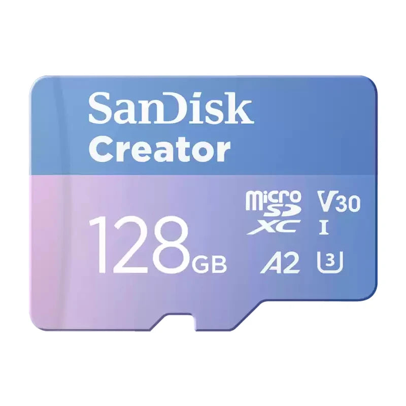 SanDisk Creator MicroSD 128GB/256GB V30 A2 U3 for Drones MicroSD Memory Card PRIMED 128GB