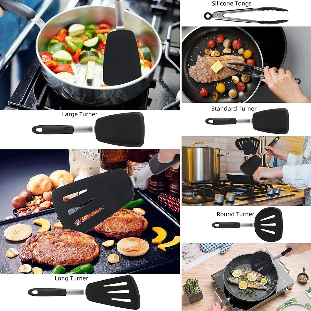 LMETJMA 5-Piece Silicone Spatula Set – Heat Resistant Turner Silicone Spatula Set PRIMED