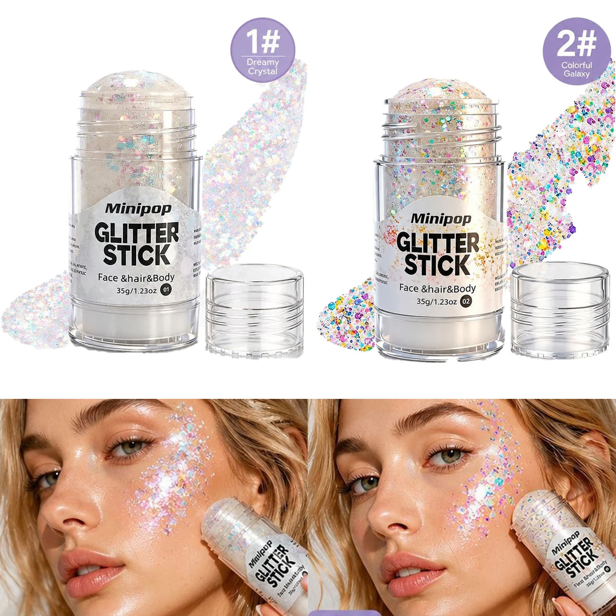 Star Sequin Glitter Stick – Face, Body & Hair Shimmer Makeup