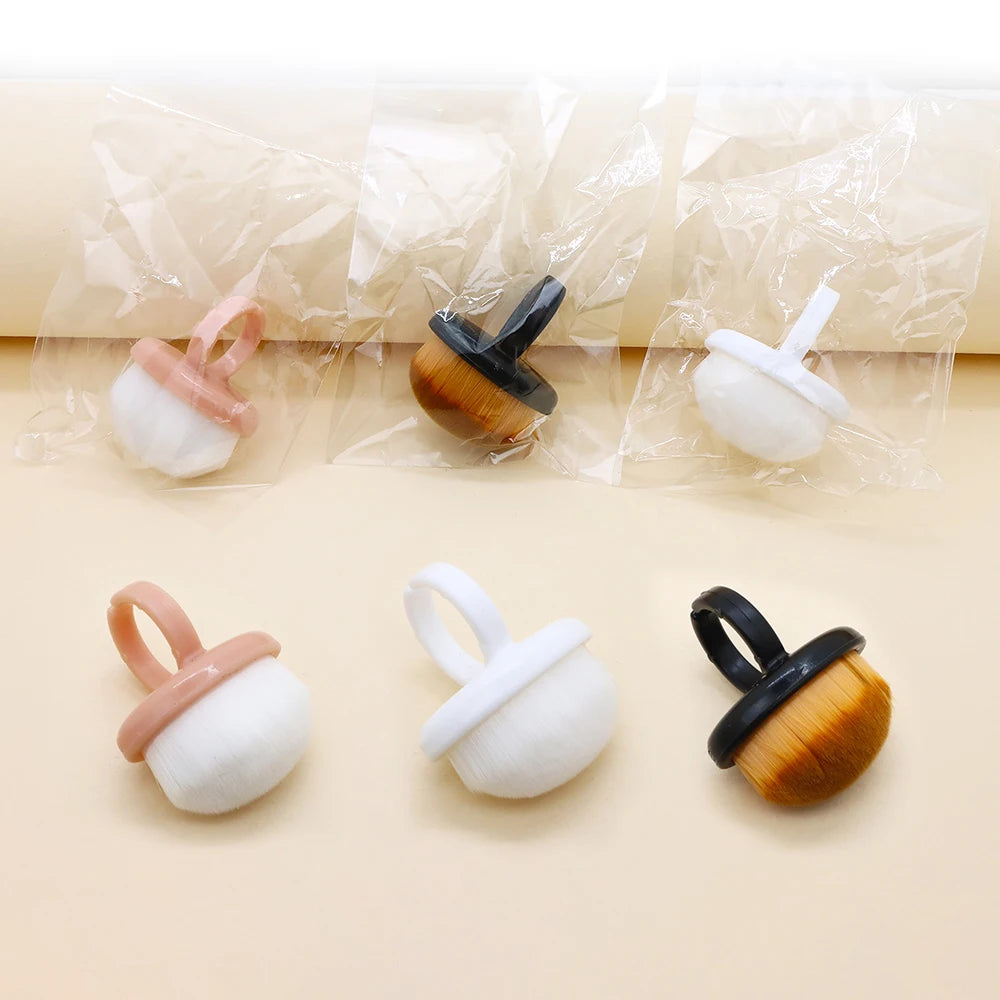 10-Pack Ring Shape Nail Dust Brushes – Salon Manicure Kit Nail Dust Brush PRIMED