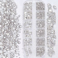 12-Grid 3D Nail Art Rhinestones – Mixed Glass Charms DIY