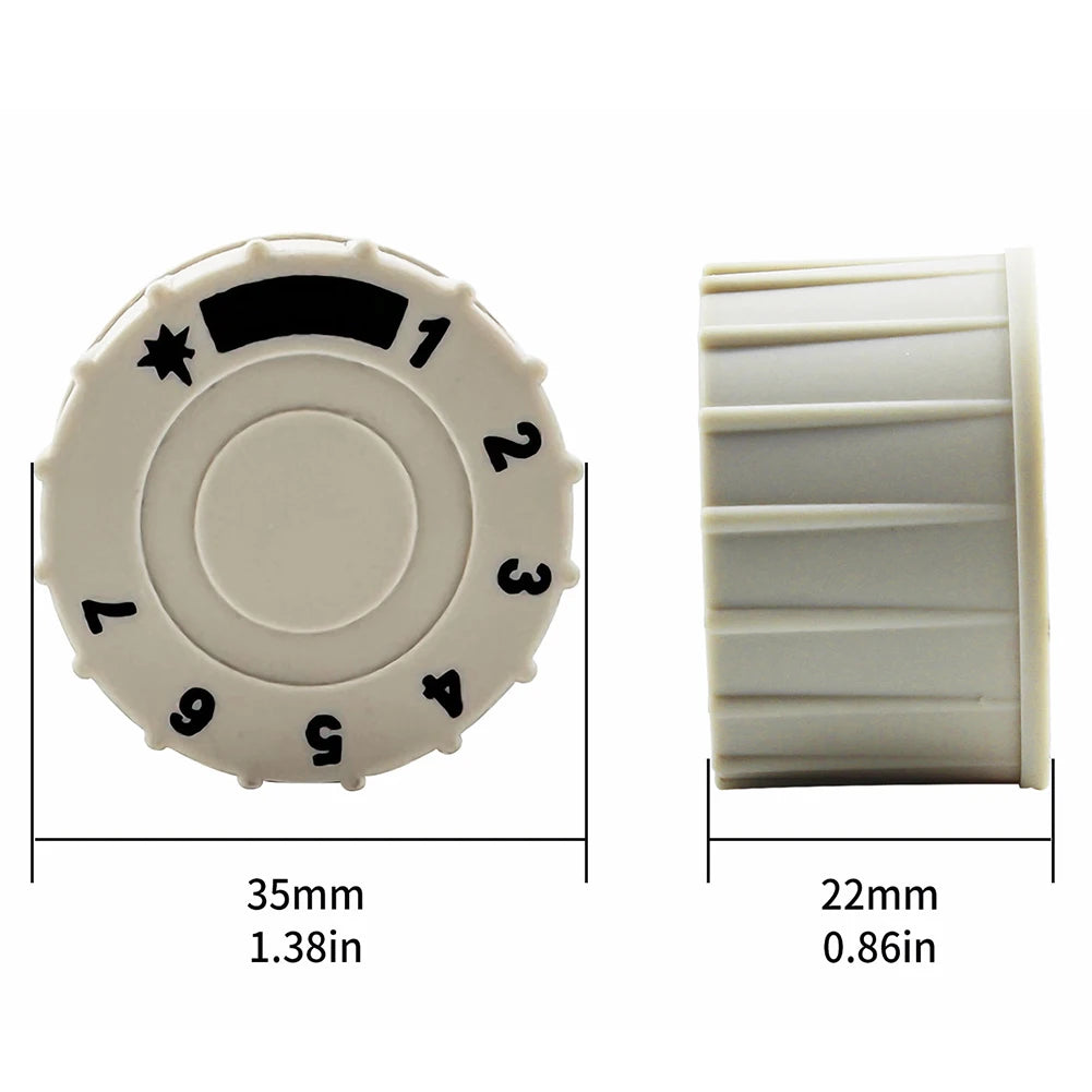 MINISIT 710 Thermostat Knob 2-Pack – White & Black Plastic Thermostat Knob PRIMED