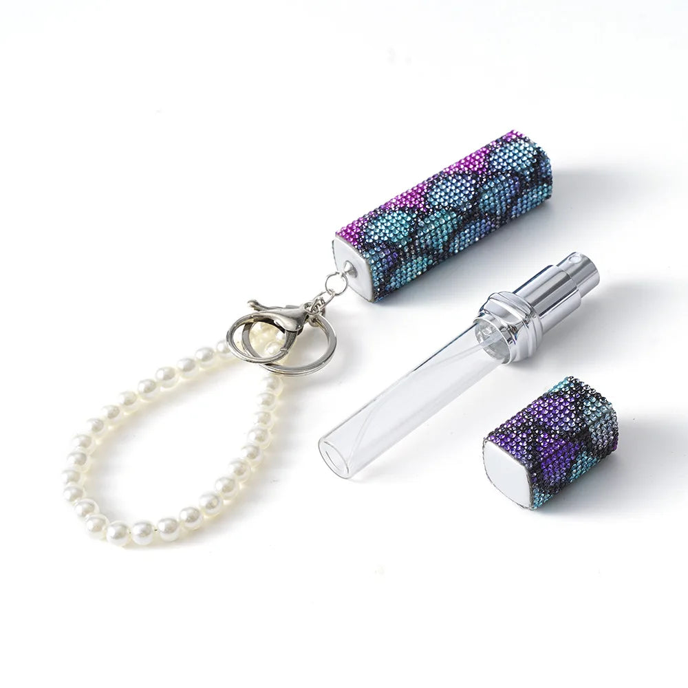 Rhinestone Travel Perfume Spray Bottle Keychain Atomizer Travel Perfume Atomizer PRIMED