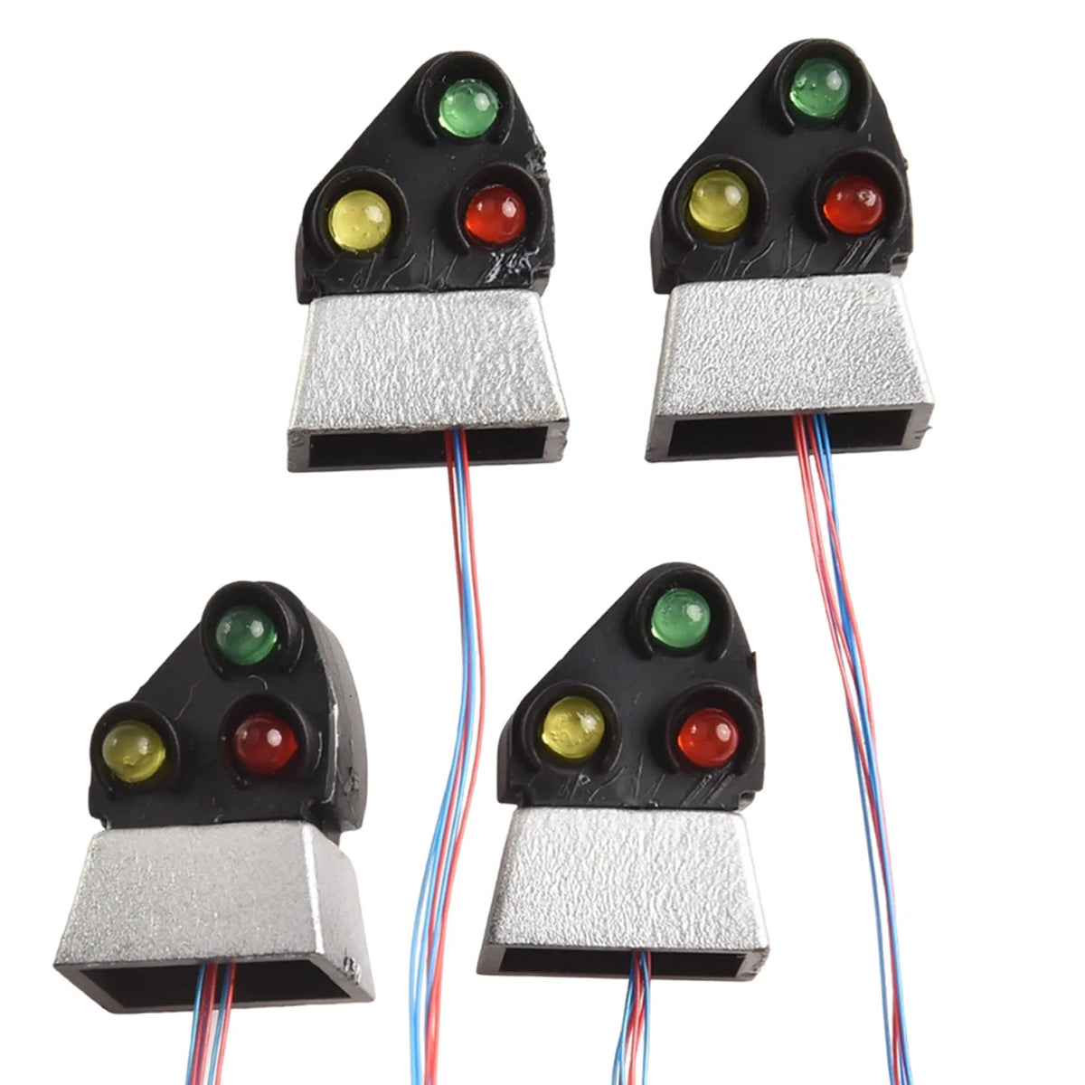 Model Train Block Signal Lights 3-Color Dwarf Set – 4Pcs