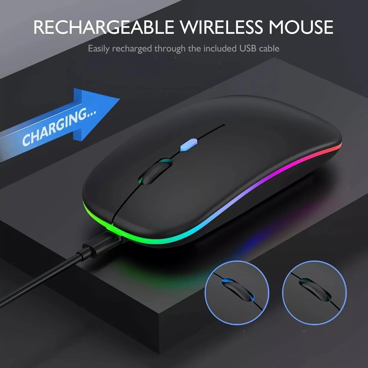 MissionFit Dual Mode Wireless Mouse – Bluetooth & 2.4G LED Wireless Mouse PRIMED