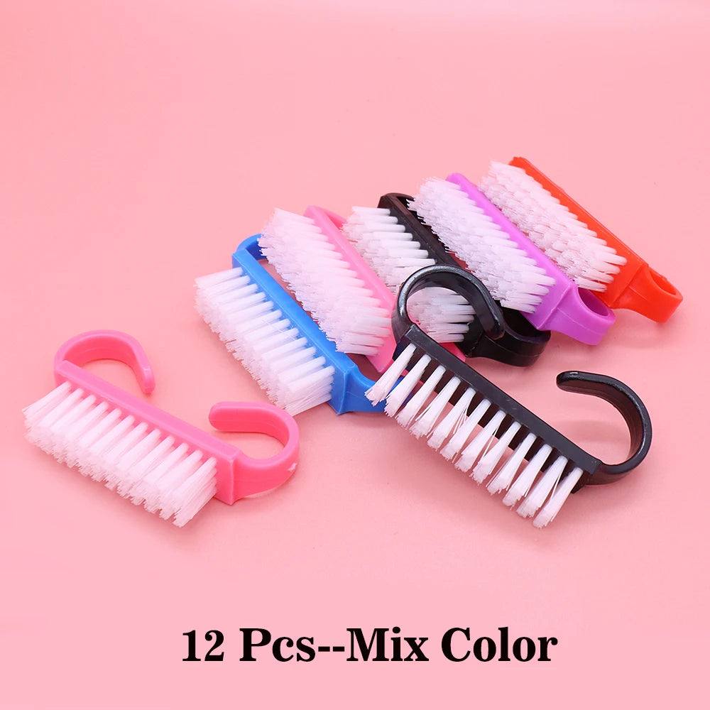 JEARLYU 12-Pack Nail Cleaning Brush Set – Salon Grade Manicure