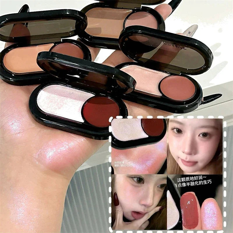2-in-1 Pearlescent Blush & Highlight Cream | Multi-Use Makeup Blush Highlight Cream PRIMED