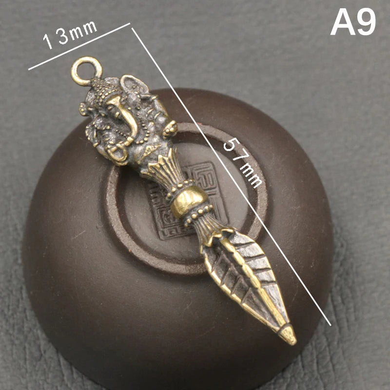 Tibetan Brass Dorje Vajra Ornament | Buddhist Desk Decor