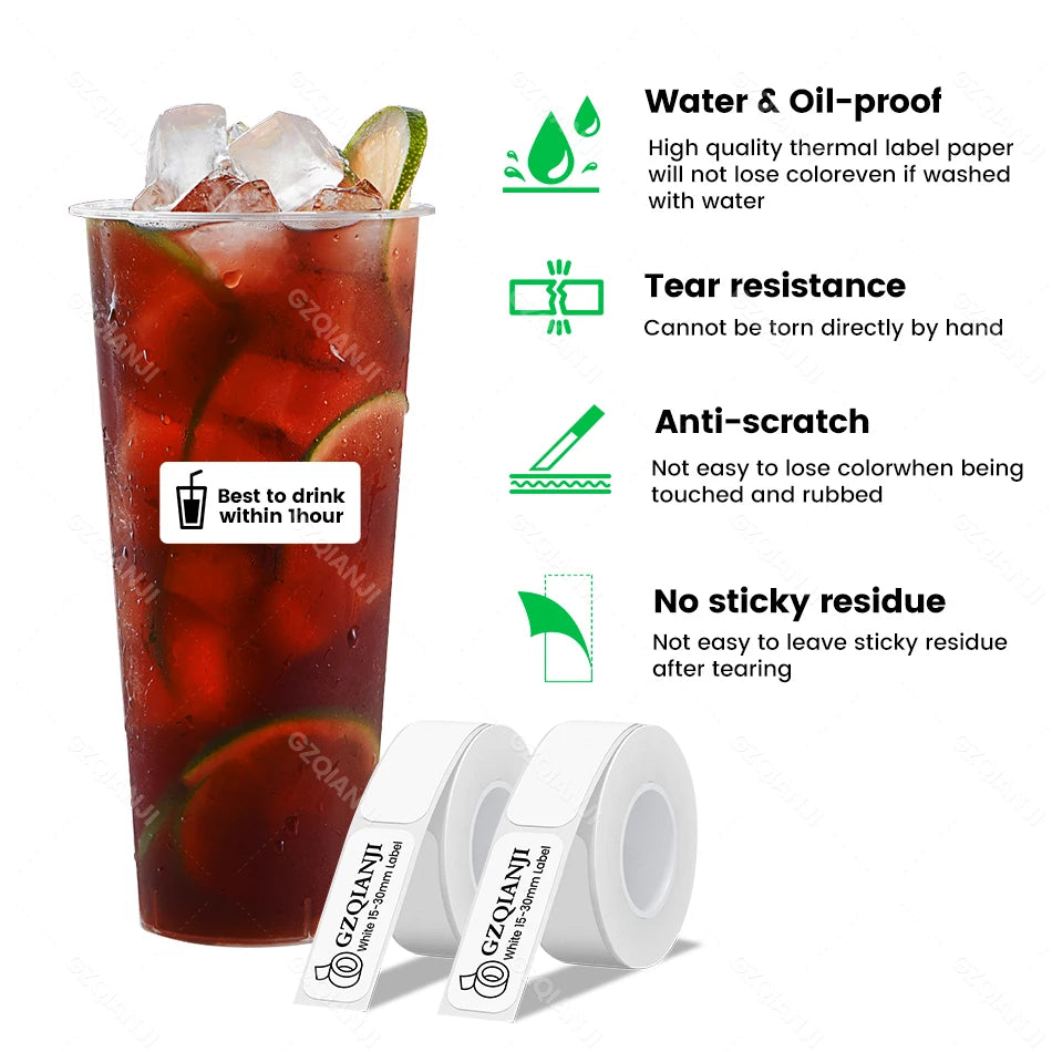 P15 Thermal Label Rolls – Multi-Size White & Transparent Stickers Thermal Label Rolls PRIMED