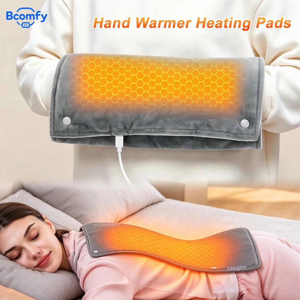 USB Heating Pad Blanket – Foldable Soft Velvet Hand Warmer Electric Heating Pad PRIMED