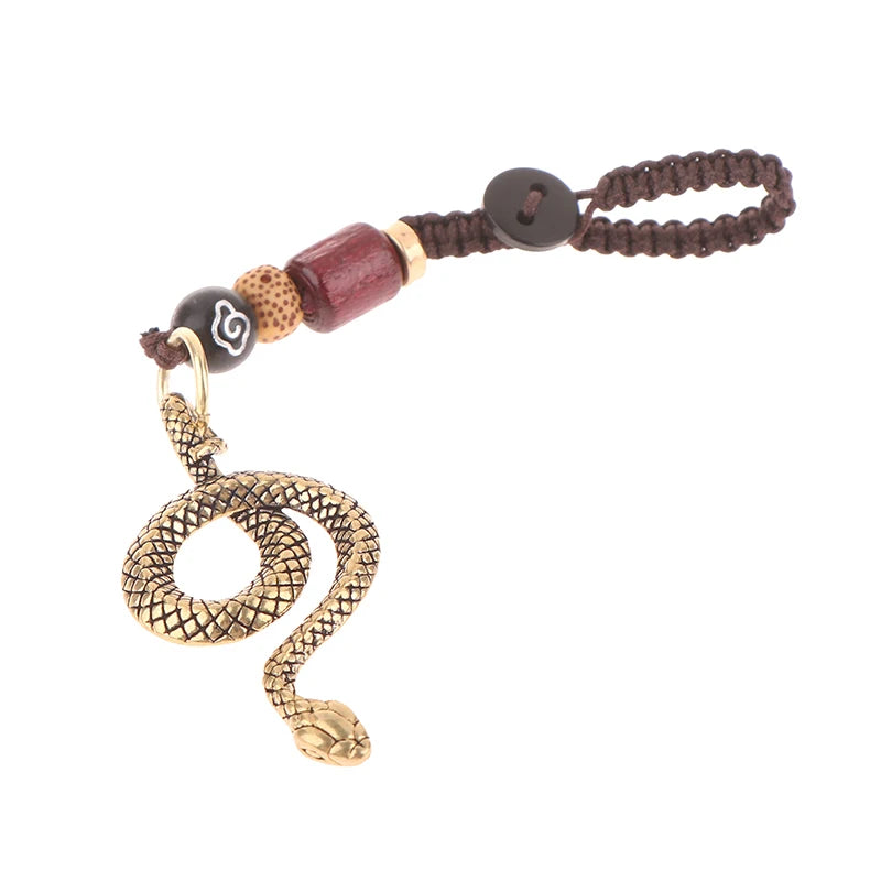 Handmade Brass Snake Zodiac Key Chain Pendant | Vintage Copper