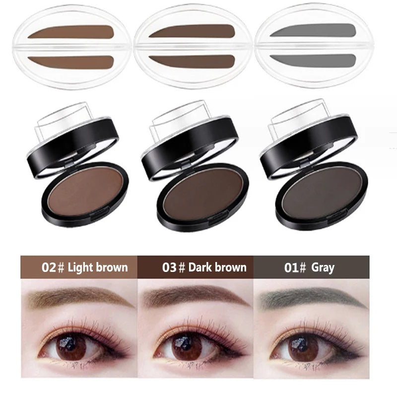 Eyebrow Powder Stamp & Stencil Kit – Waterproof Brow Set Eyebrow Stamp Kit PRIMED