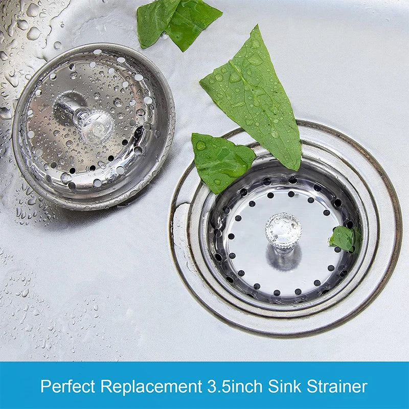 Stainless Steel Kitchen Sink Strainer & Stopper 3.5" Drain Sink Strainer PRIMED
