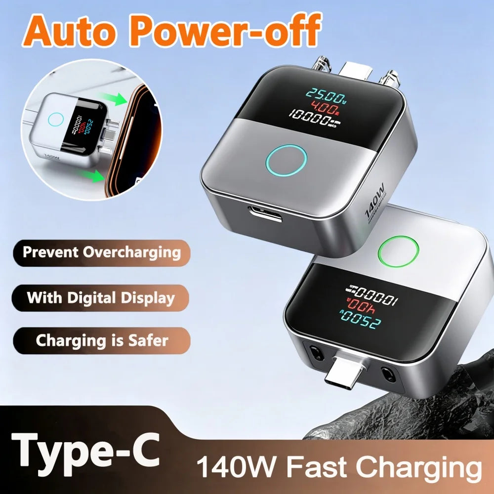 140W USB-C Auto Cut-Off Charger Adapter with Digital Display USB-C Charger Adapter PRIMED