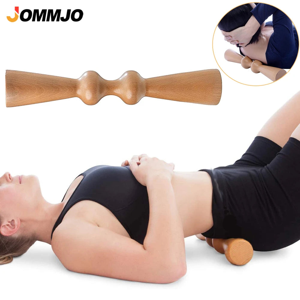 Wood Back Roller & Spine Stretcher – Manual Body Massager Back Massage Roller PRIMED