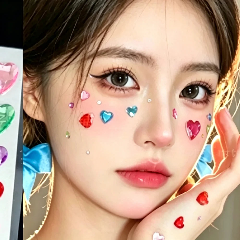 Iridescent Star Face Gem Stickers | Crystal Pentagram Body Art Face Gem Stickers PRIMED