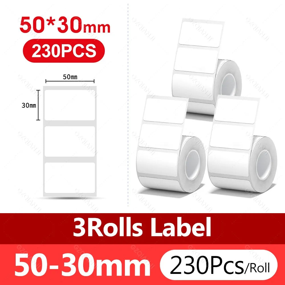NiiMBOT Thermal Label Rolls – Waterproof Self-Adhesive B1 B21 Thermal Label Rolls PRIMED 5030 3Rolls