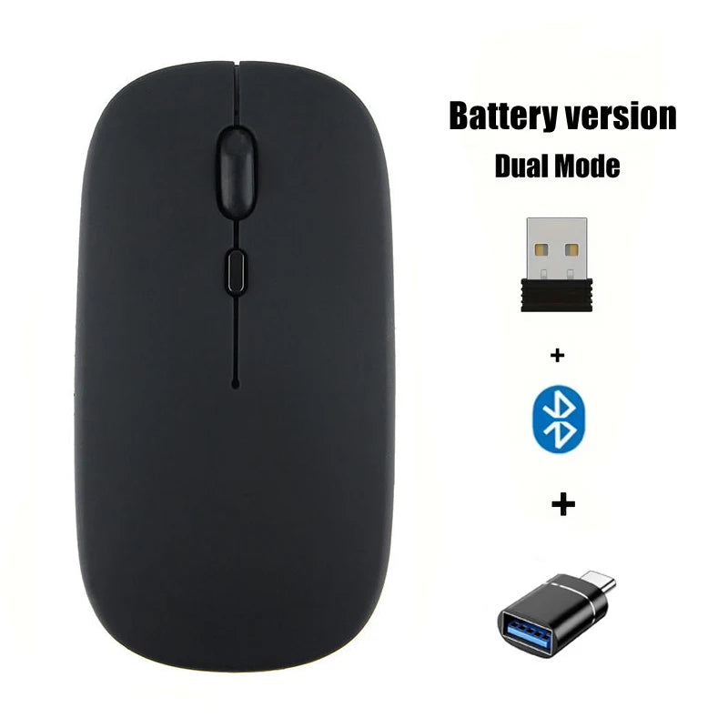 Dual Mode Wireless Mouse – Bluetooth & 2.4GHz, 1600 DPI Wireless Mouse PRIMED Black with OTG