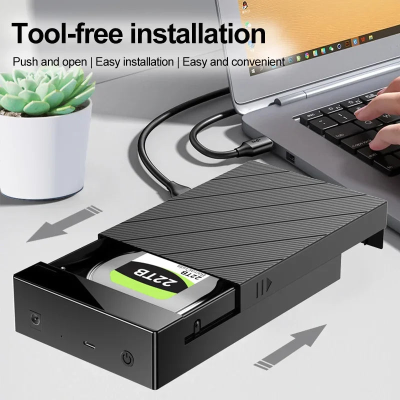 SATA to USB 3.0 External HDD Enclosure 2.5" & 3.5" Up to 22TB HDD Enclosure PRIMED