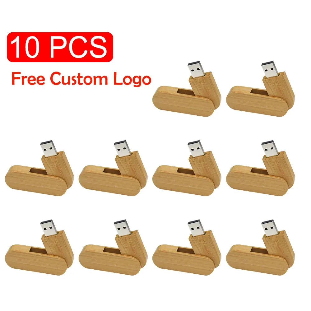 10-Pack Wooden USB Flash Drive 32/64/128GB Free Custom Logo USB Flash Drive PRIMED 4GB carbon