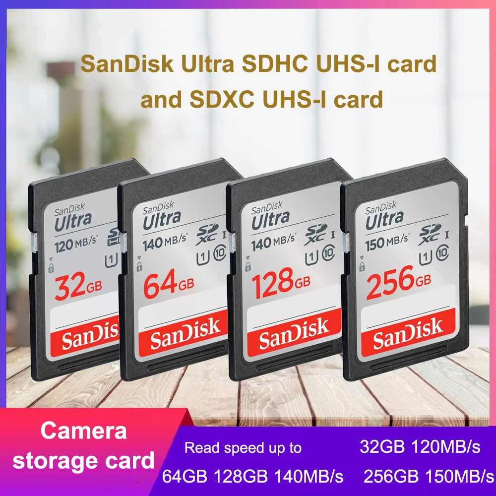 SanDisk Ultra/Extreme PRO SD Card 32GB–256GB U3 V30 4K C10 Flash Memory Card PRIMED