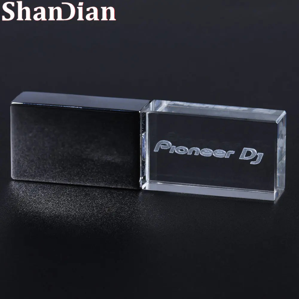 JASTER LED USB Flash Drive 128GB High Speed Crystal Pendrive USB Flash Drive PRIMED