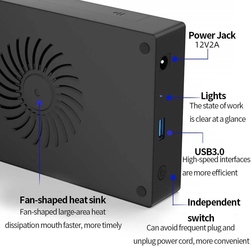 TISHRIC 3.5" External HDD Enclosure SATA to USB 3.0 Type-C HDD Enclosure PRIMED