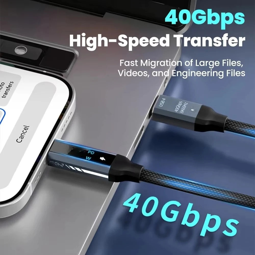 USB-C to USB-C Fast Charging Cable USB4 Digital Display PD 5A USB-C Charging Cable PRIMED