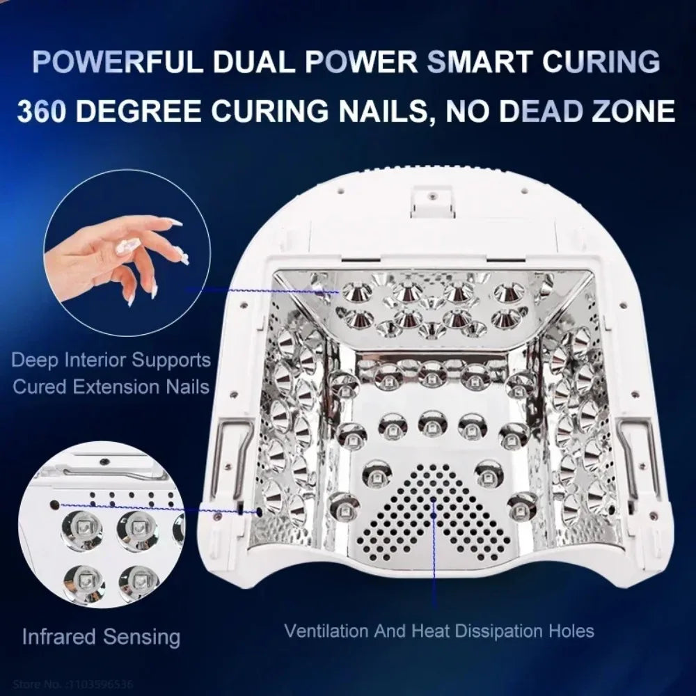 86W Rechargeable UV LED Nail Lamp | Mirror Interior, 42 Beads UV LED Nail Lamp PRIMED