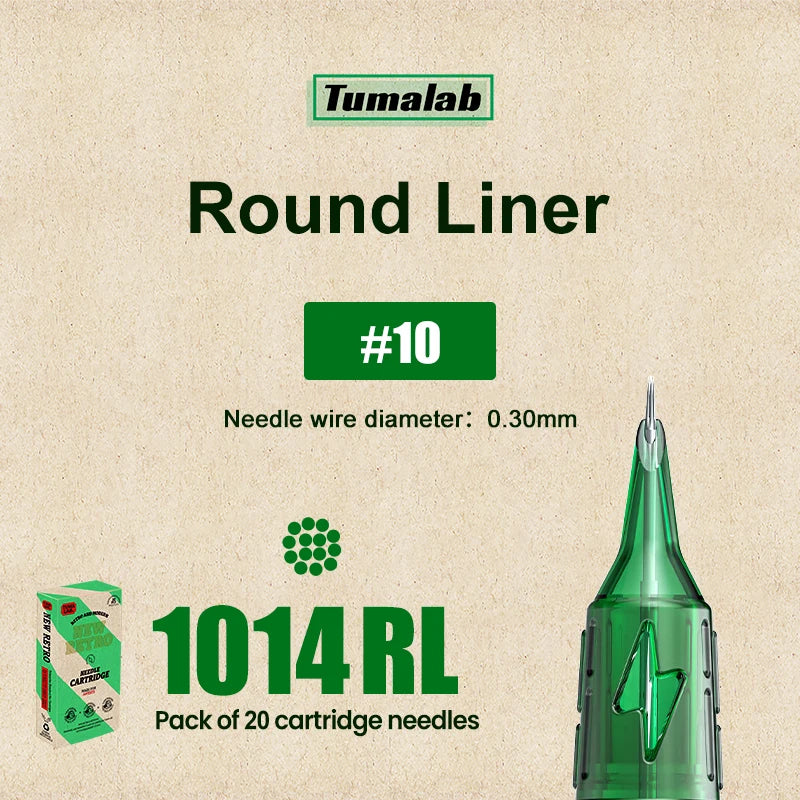 TUMAlab Tattoo Cartridge Needles 20PCS – Stainless Steel