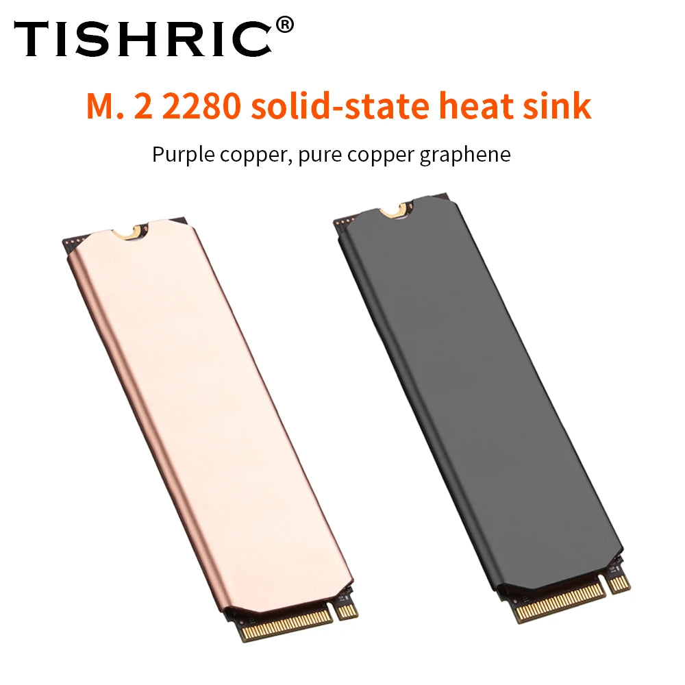 TISHRIC M.2 2280 SSD Heatsink Copper & Graphene + Thermal Pad SSD Heatsink PRIMED