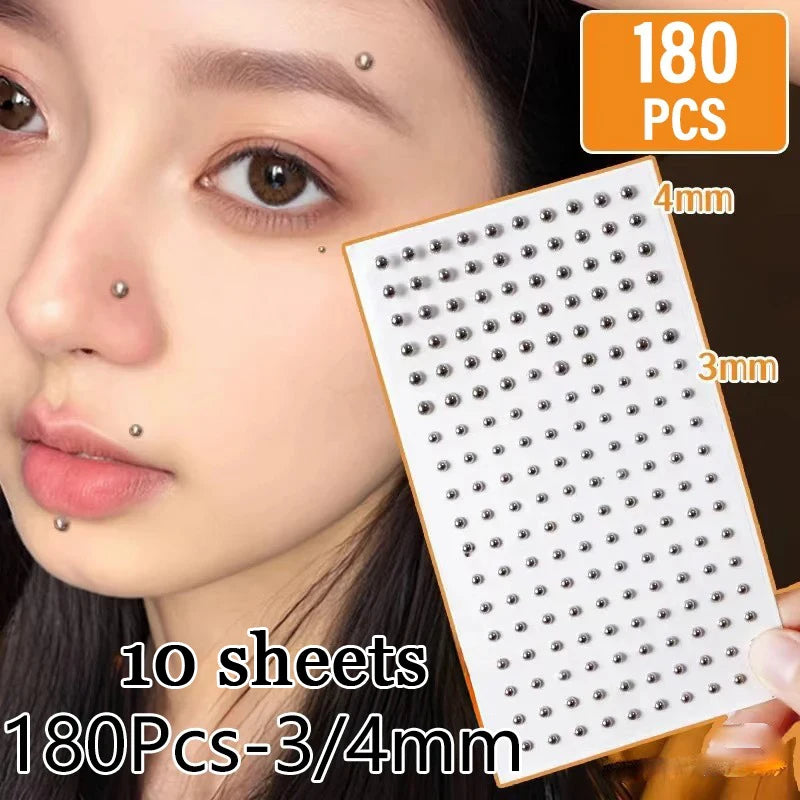 Silver Fake Diamond Body Gem Stickers – Party & Stage Makeup