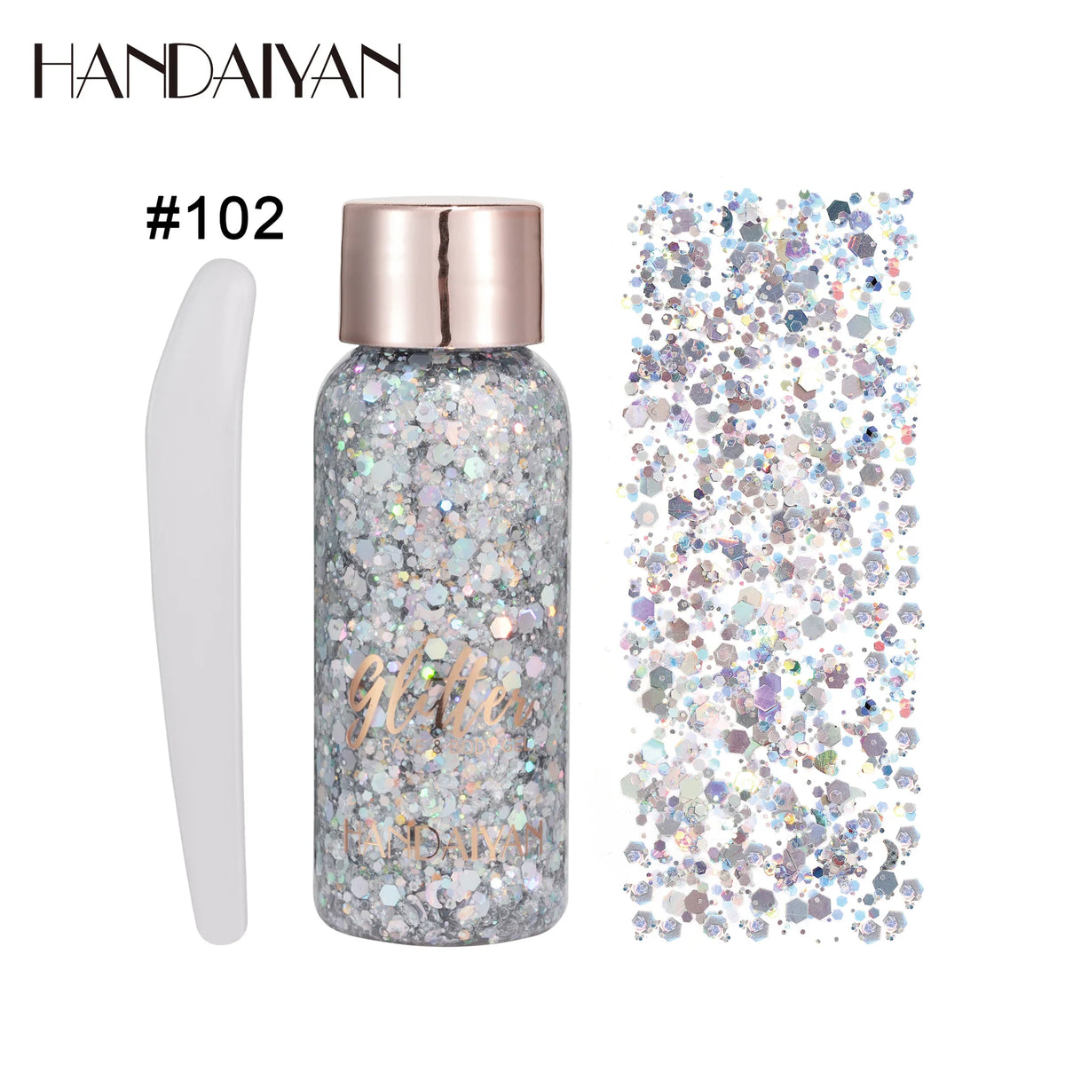 HANDAIYAN 9-Shade Glitter Gel for Face, Body, Hair & Nails Glitter Body Gel PRIMED 102 32g