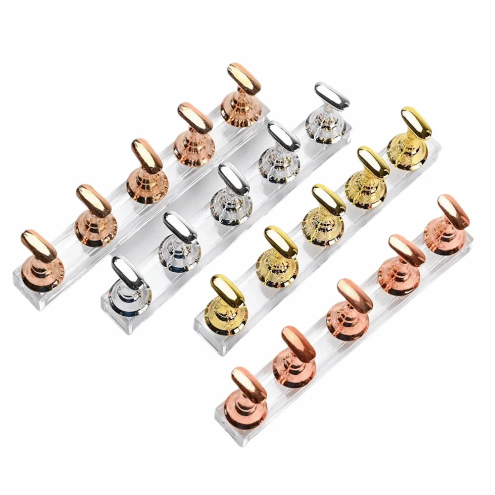 5-Pack Magnetic Nail Art Display Stand – Crystal Base Holder