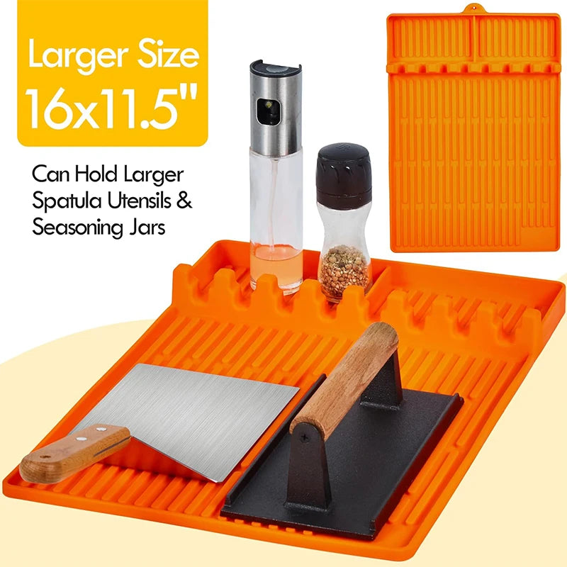 Silicone Grill Mat – Heat Resistant BBQ Tool Rest for Griddle Grill Silicone Mat PRIMED