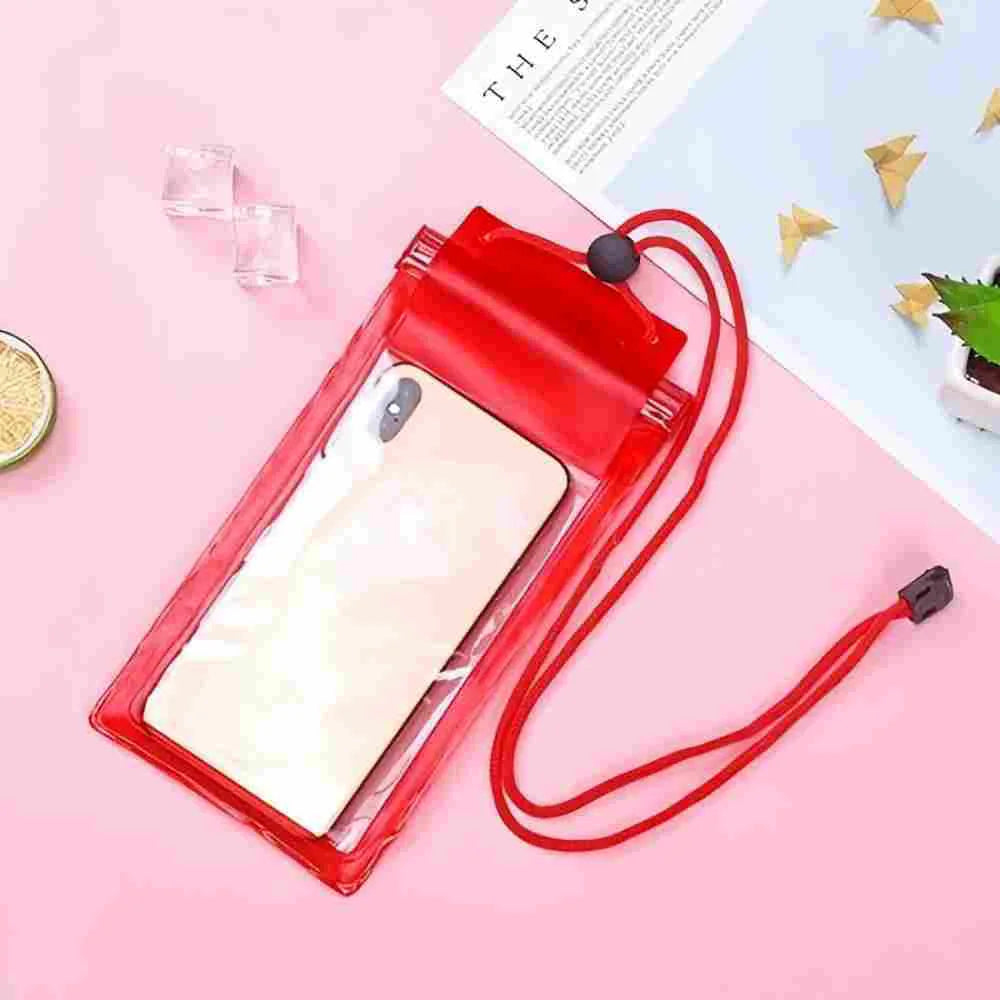 Waterproof Phone Pouch Dry Bag | Clear PVC, 30m Underwater Waterproof Phone Pouch PRIMED Red