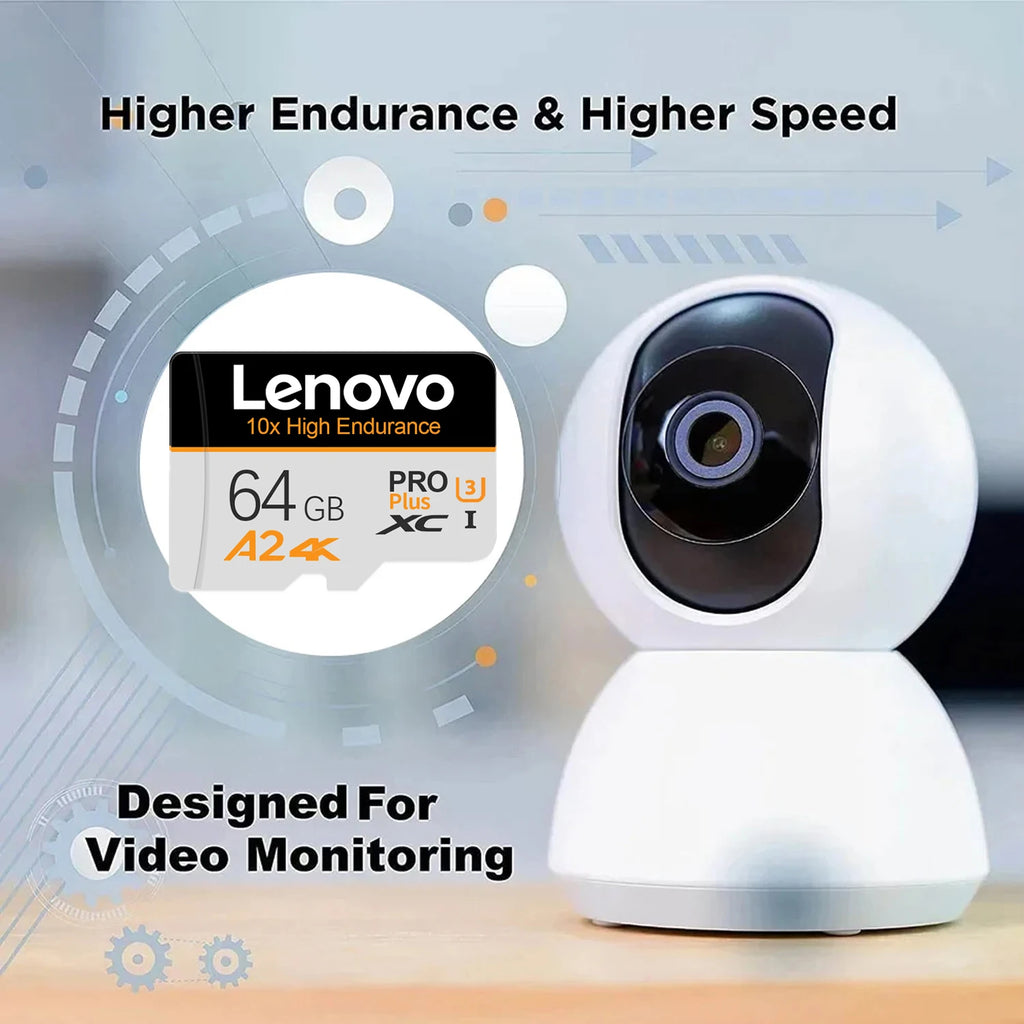 Lenovo Micro SD Card 128GB–512GB | Class 10 U3 V30 A2 MicroSD Memory Card PRIMED