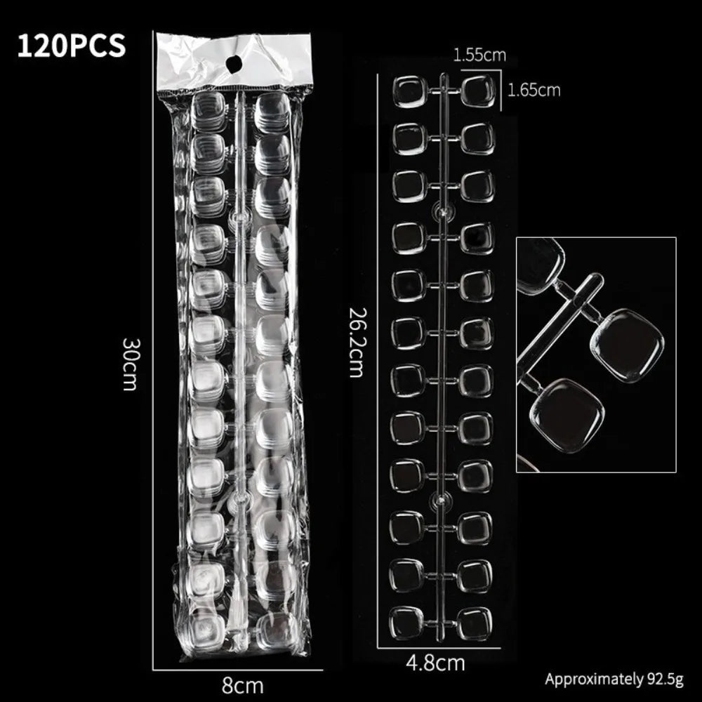 120-Pc Clear Nail Tips Set – DIY Color Chart Display Nail Tips Set PRIMED 04