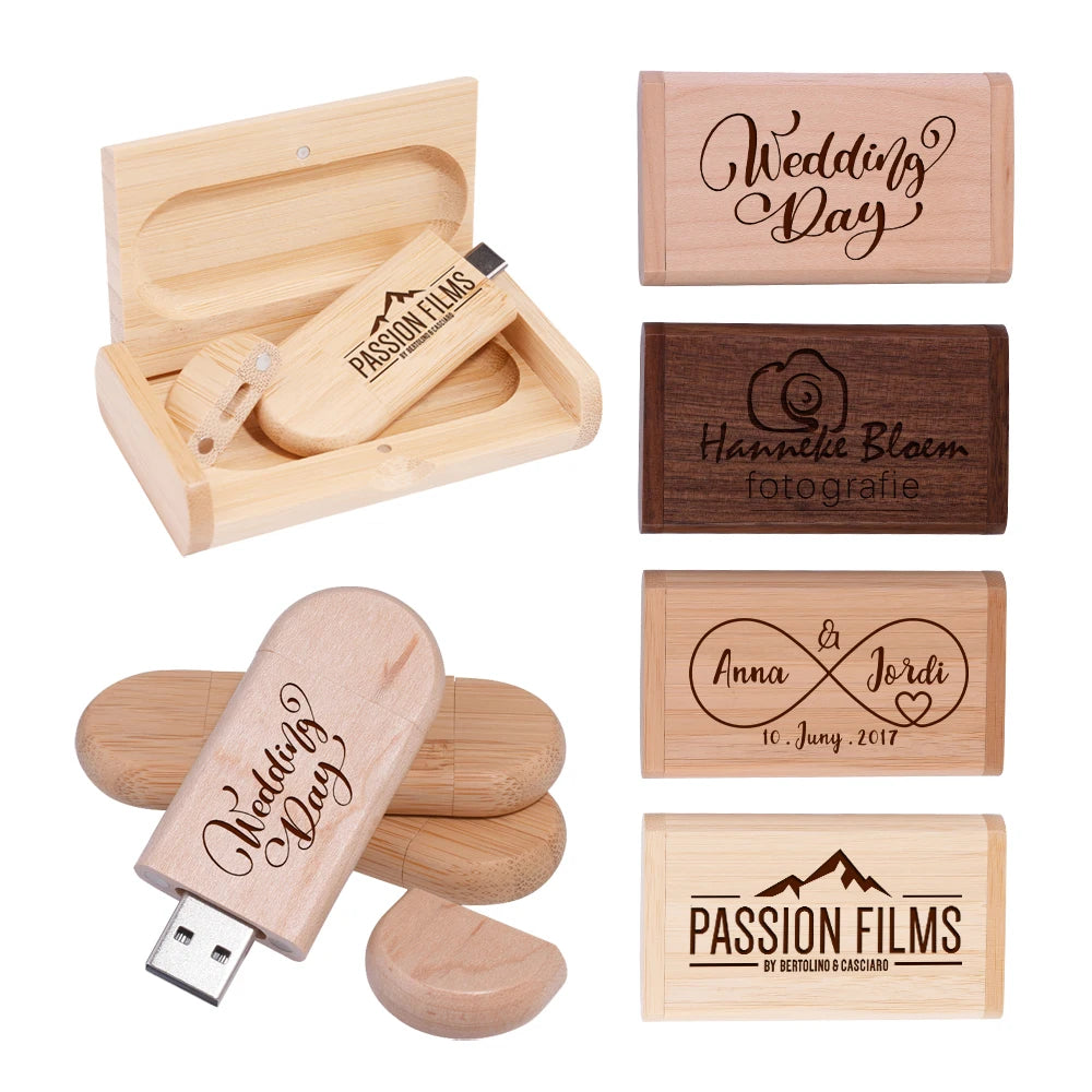 50-Pack Wooden USB 3.0 Type-C Flash Drive | Custom Logo USB Flash Drive PRIMED