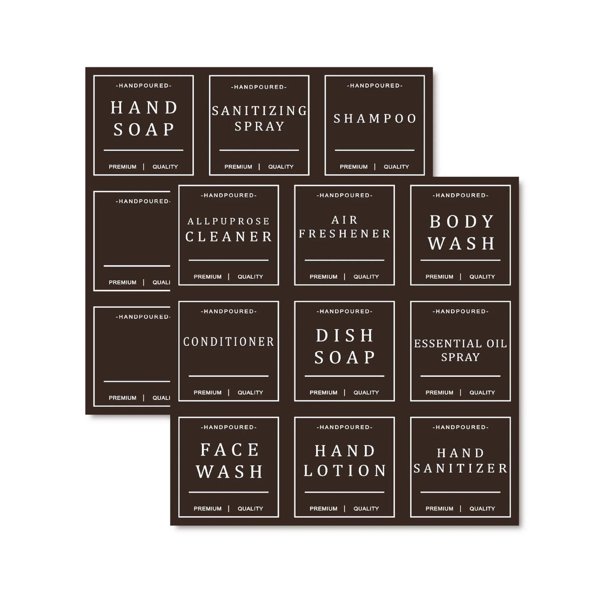 Waterproof Cosmetic Bottle Labels – PVC Stickers 9 Pack