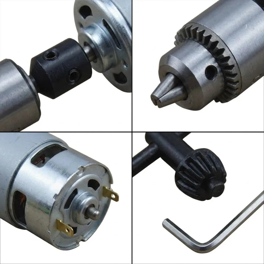 775 DC Motor 24V High Torque Electric Drill Set – 0.3–4mm Chuck DC Motor Drill Set PRIMED