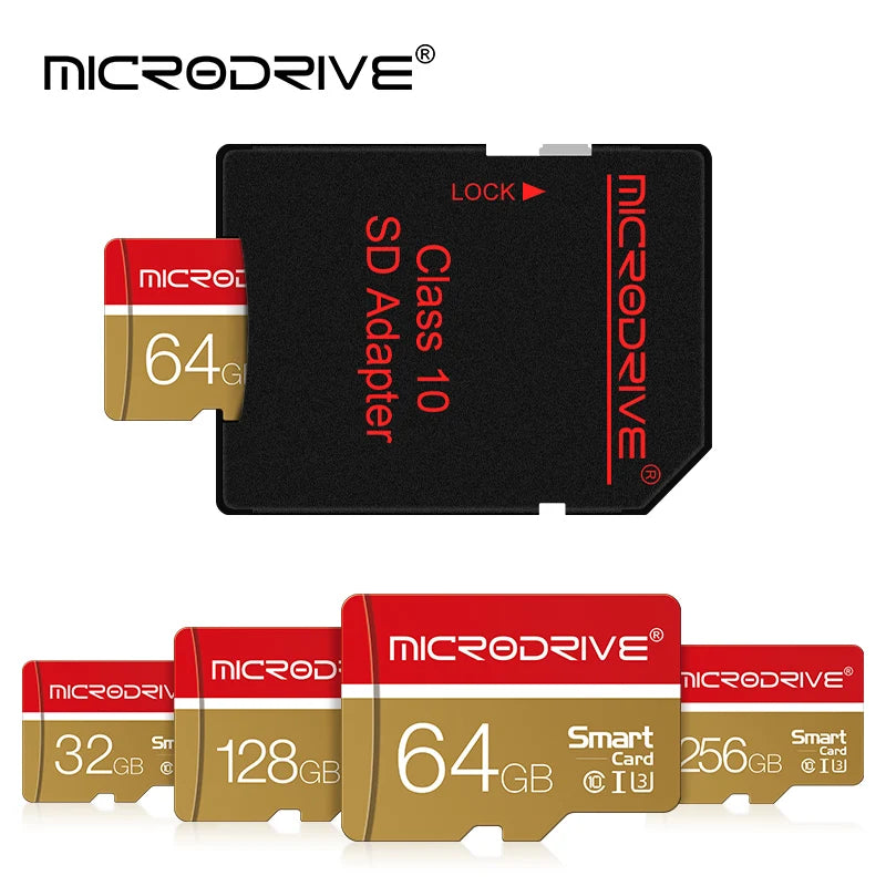 MicroDrive Class 10 Micro SD Card 8GB–128GB + SD Adapter Flash Memory Card PRIMED
