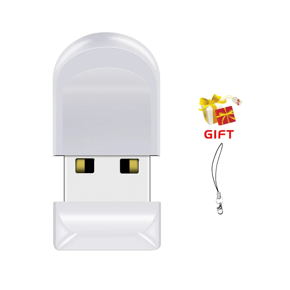 JASTER Super Mini USB Flash Drive 16GB–128GB + Key Chain USB Flash Drive PRIMED 4GB WHITE